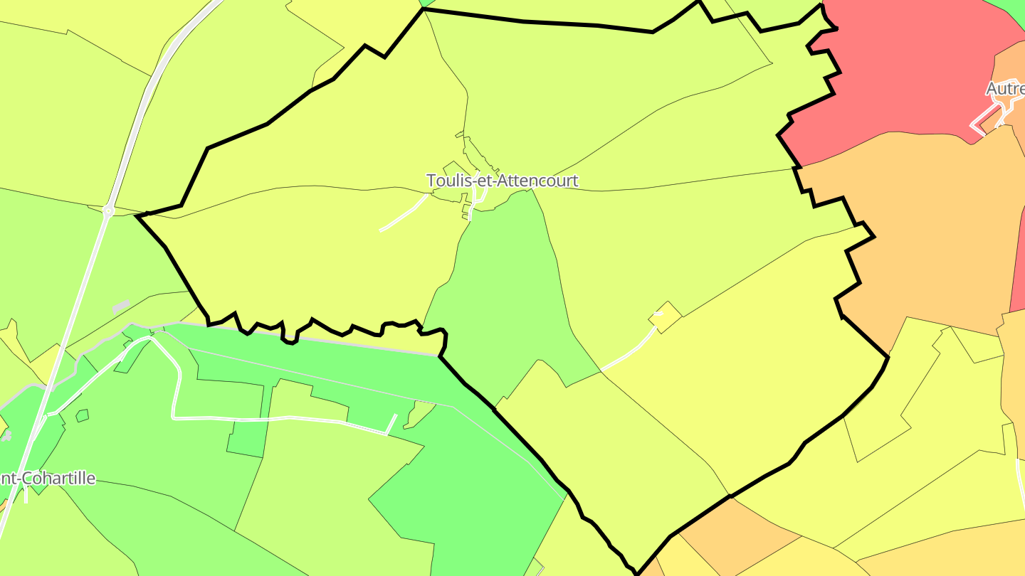 Carte des prix de l'immobilier Toulis-et-Attencourt