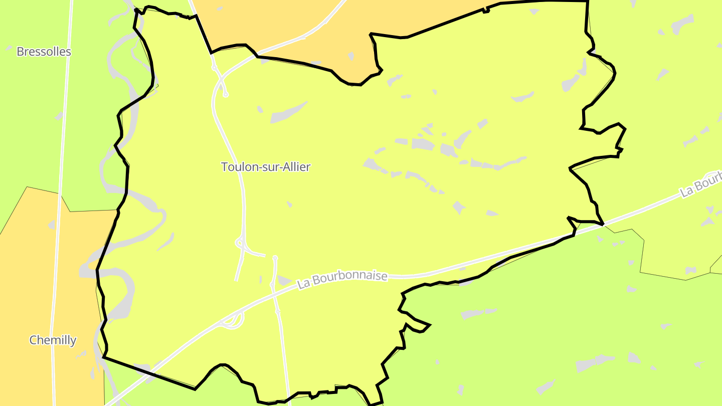 Carte des prix de l'immobilier Toulon-sur-Allier