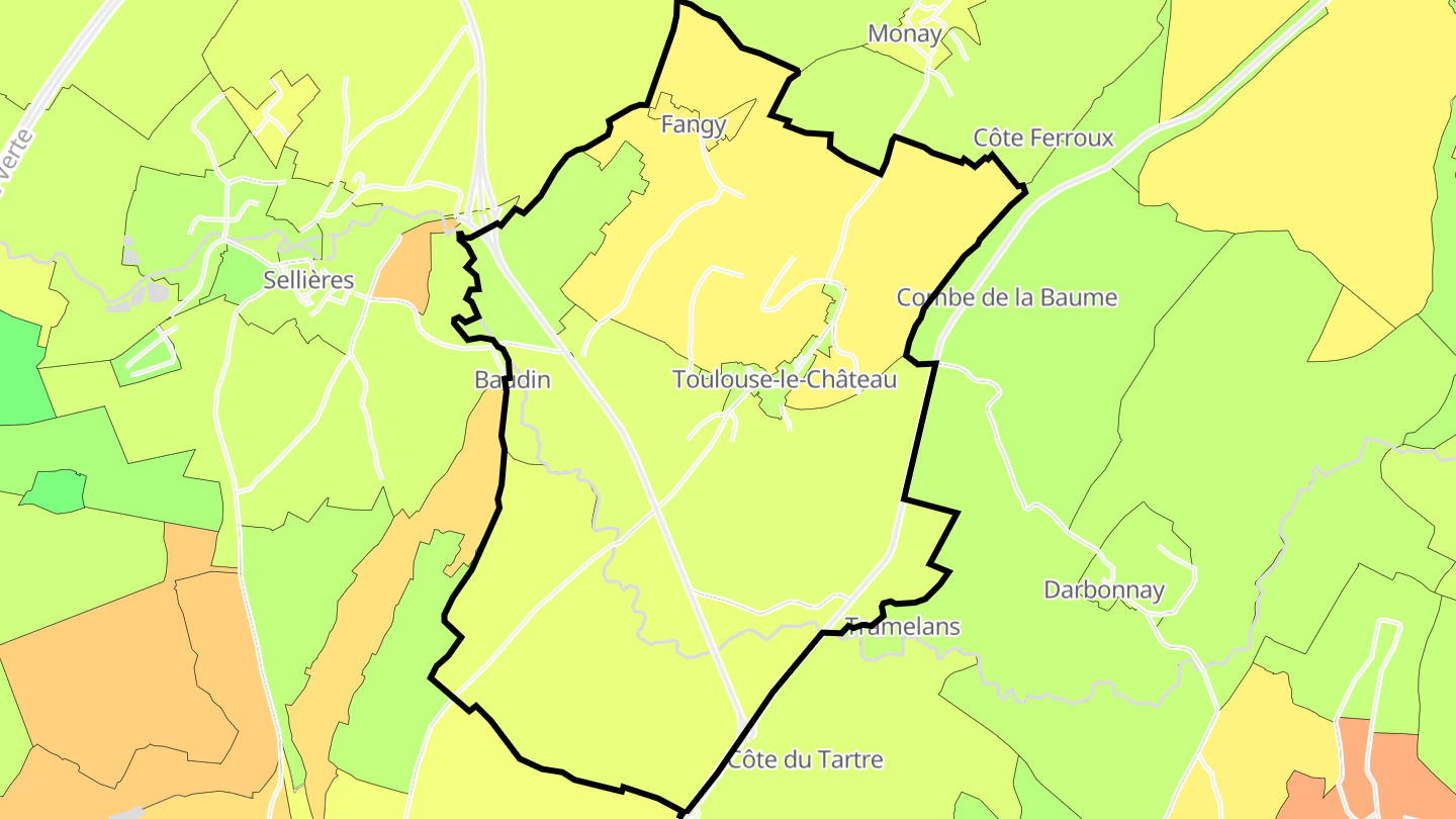 Carte des prix de l'immobilier Toulouse-le-Château