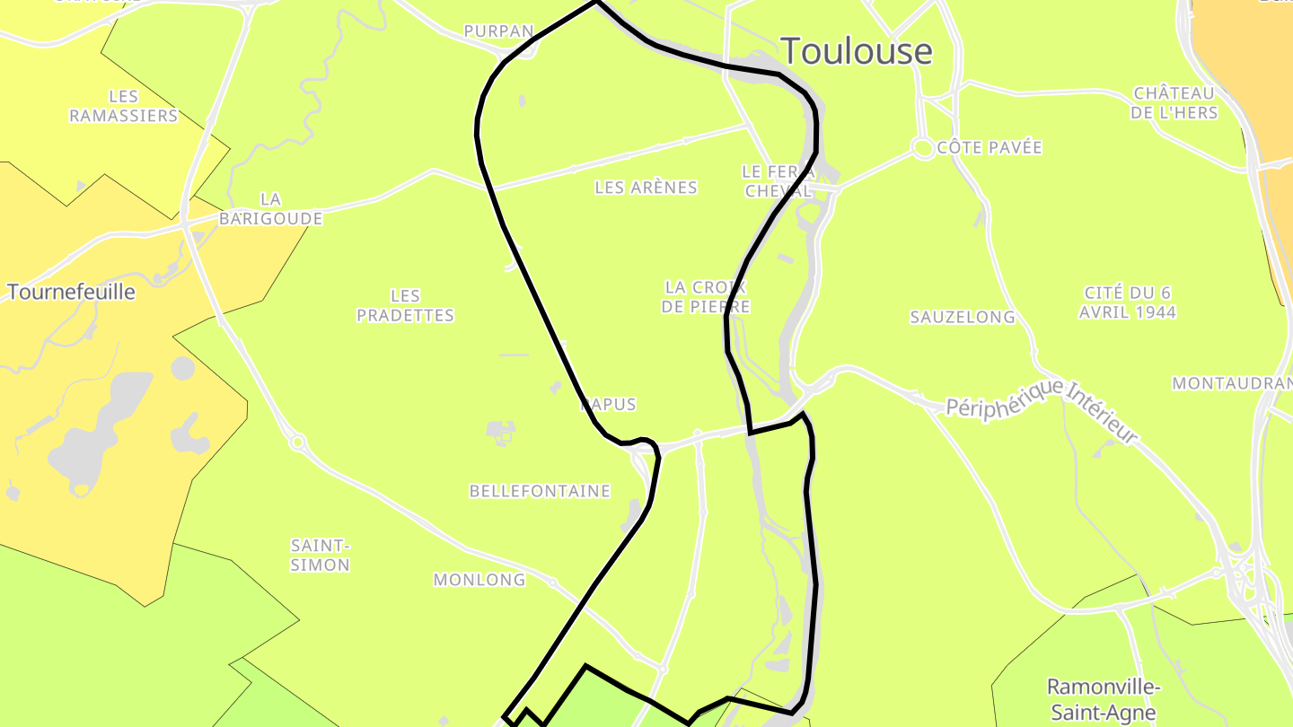Carte des prix de l'immobilier Toulouse Rive Gauche