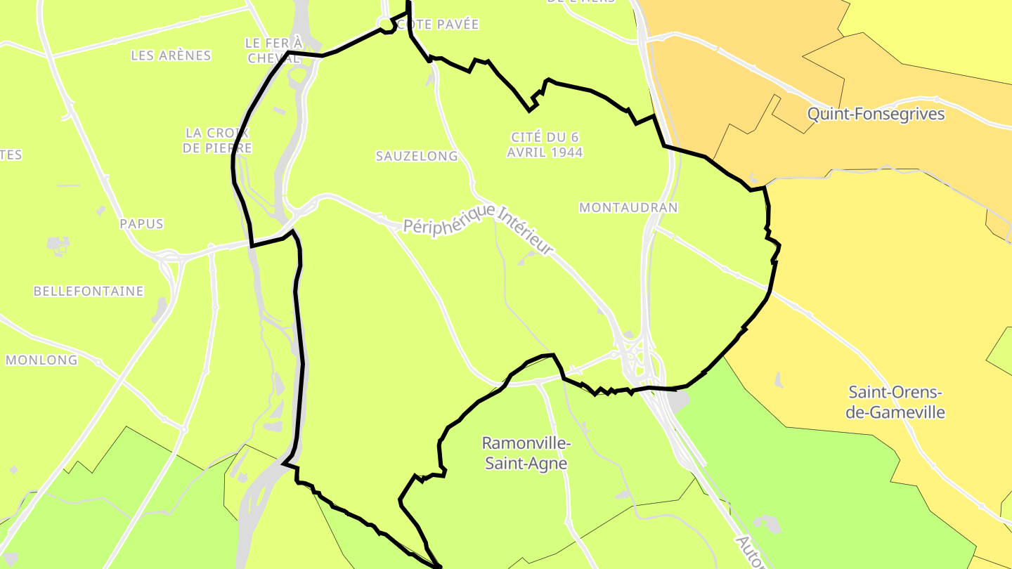 Carte des prix de l'immobilier Toulouse Sud-Est