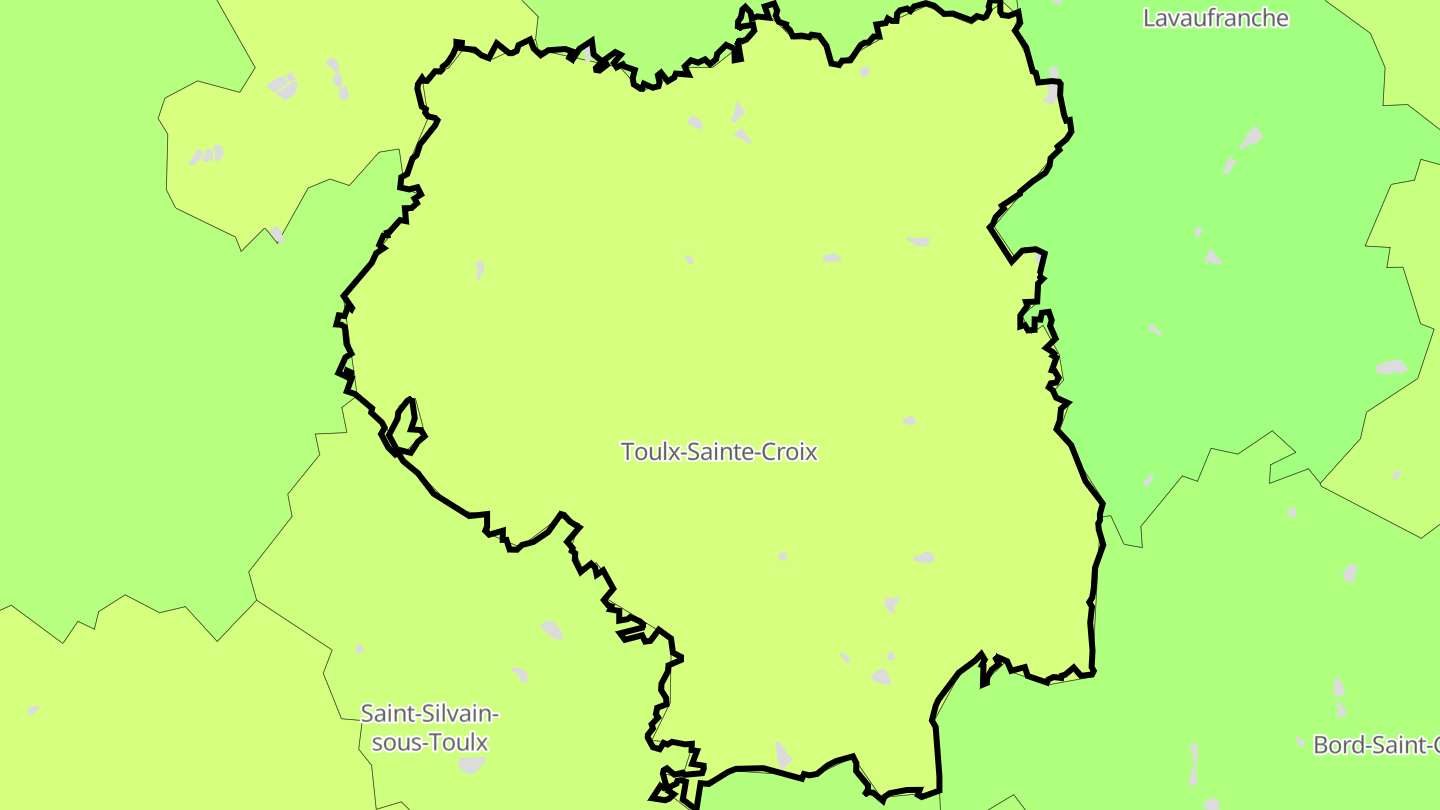 Carte des prix de l'immobilier Toulx-Sainte-Croix