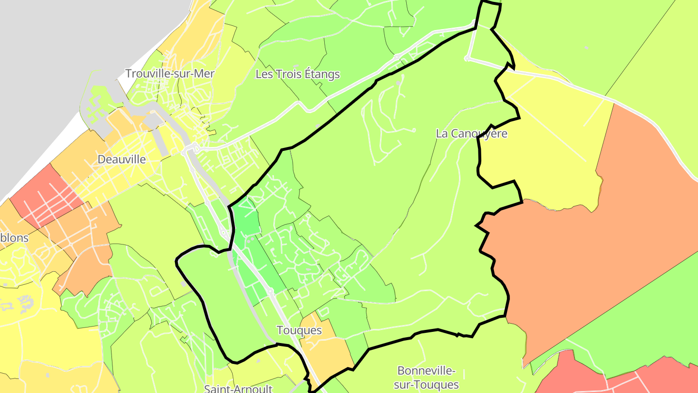 Carte des prix de l'immobilier Touques