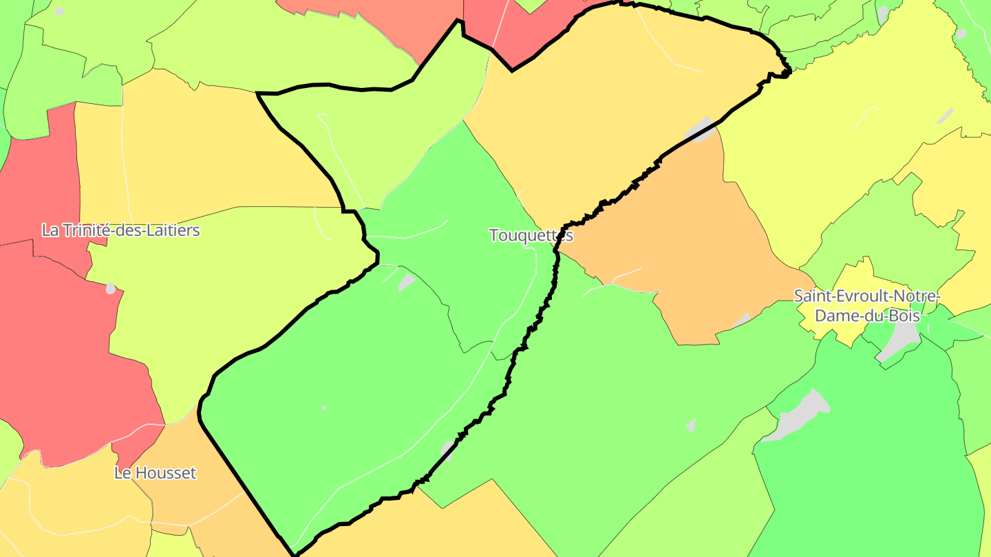 Carte des prix de l'immobilier Touquettes