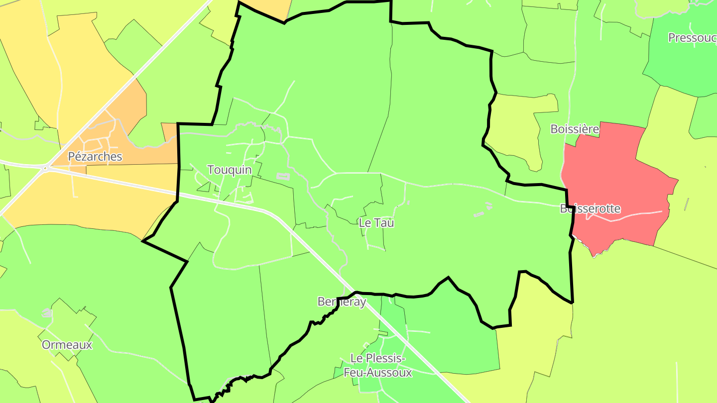 Carte des prix de l'immobilier Touquin