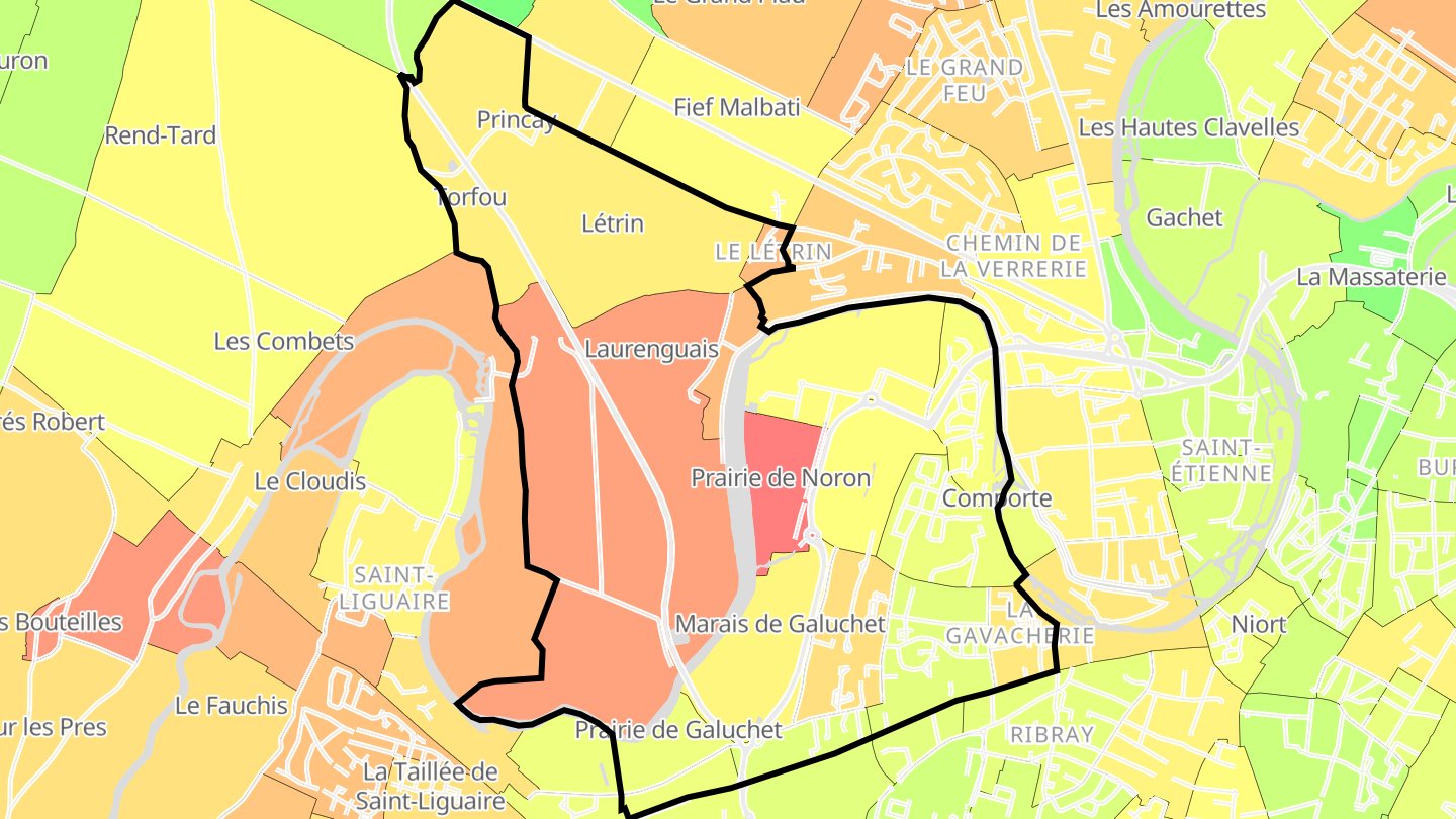 Carte des prix de l'immobilier Tour Chabot Gavacherie