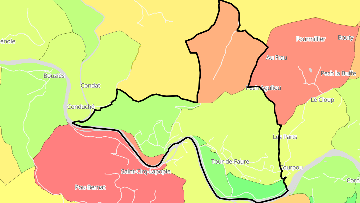 Carte des prix de l'immobilier Tour-de-Faure