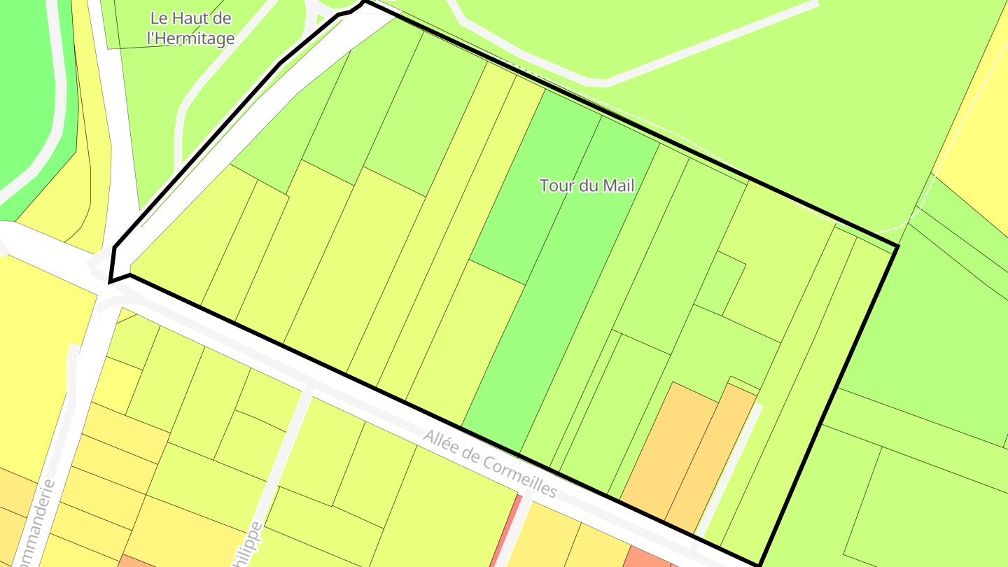 Carte des prix de l'immobilier Tour du Mail