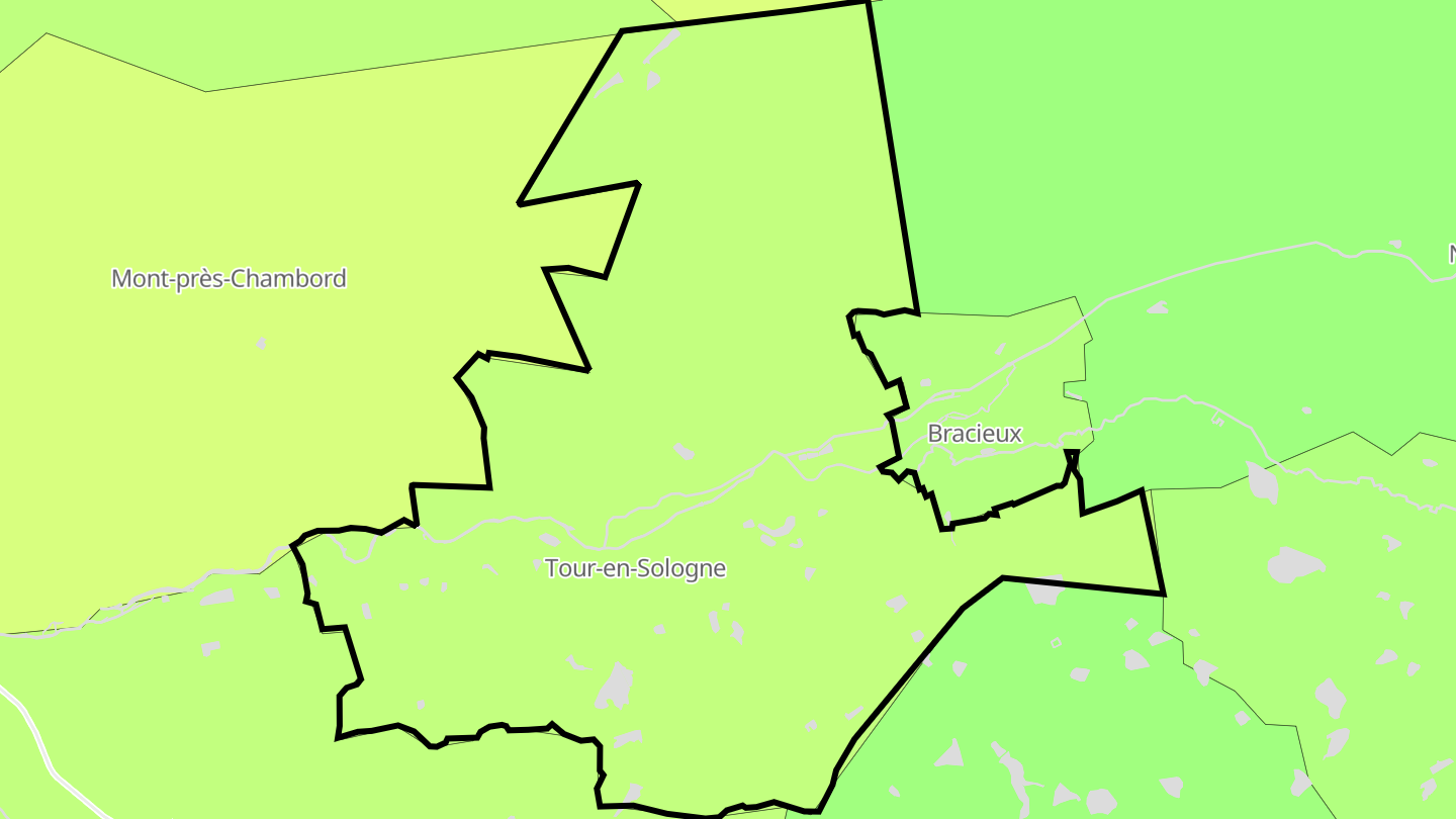 Carte des prix de l'immobilier Tour-en-Sologne