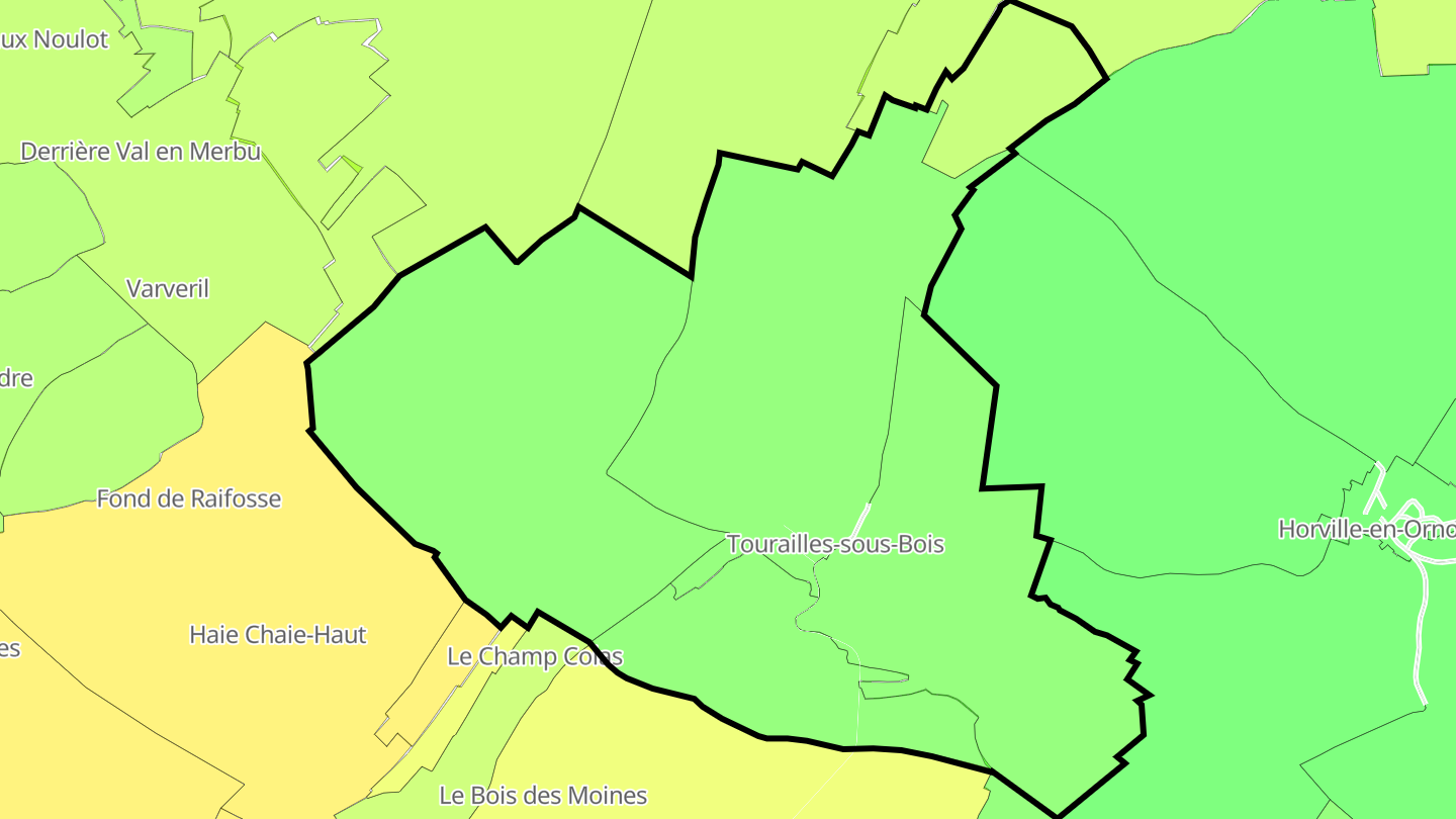 Carte des prix de l'immobilier Tourailles-sous-Bois