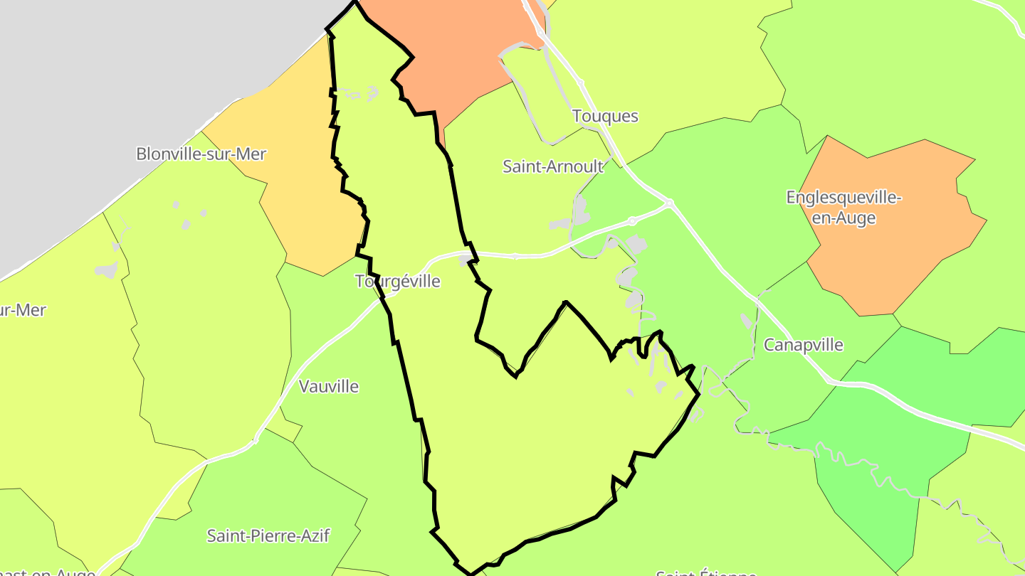 Carte des prix de l'immobilier Tourgéville