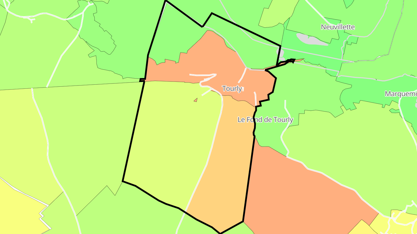 Carte des prix de l'immobilier Tourly