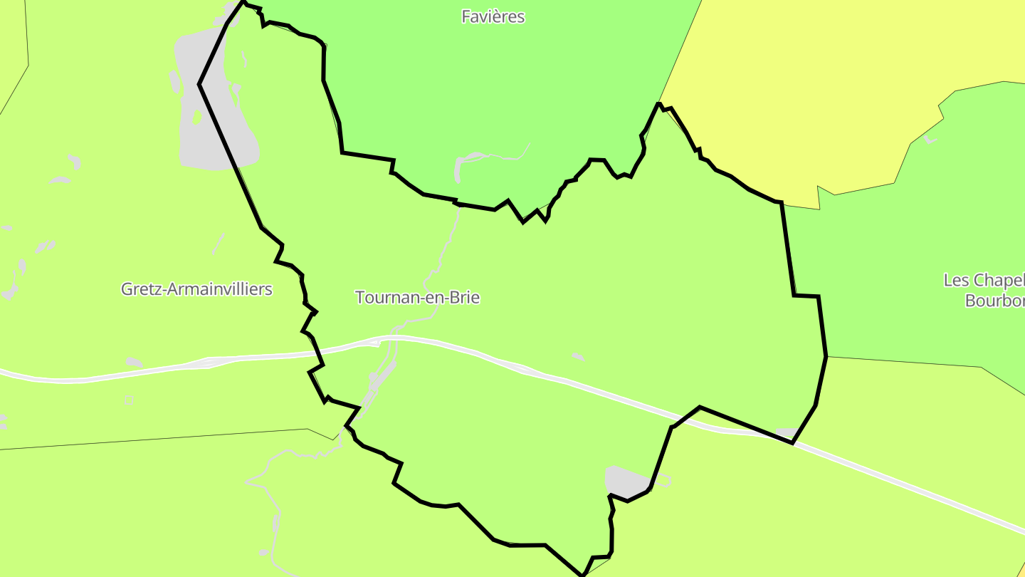 Carte des prix de l'immobilier Tournan-en-Brie
