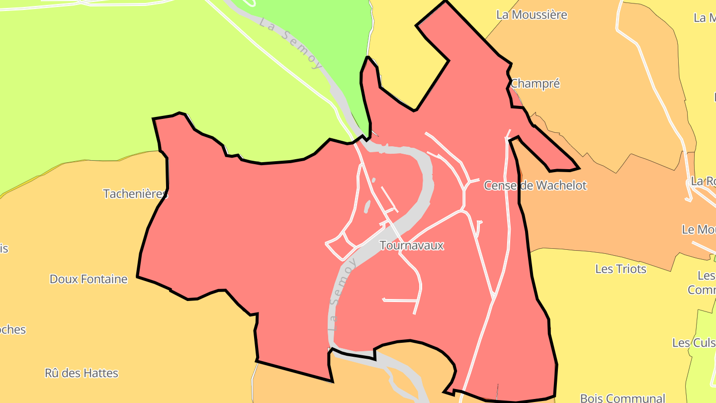 Carte des prix de l'immobilier Tournavaux