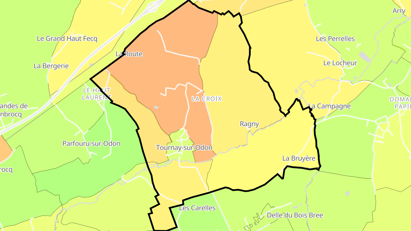 Carte des prix de l'immobilier Tournay-sur-Odon