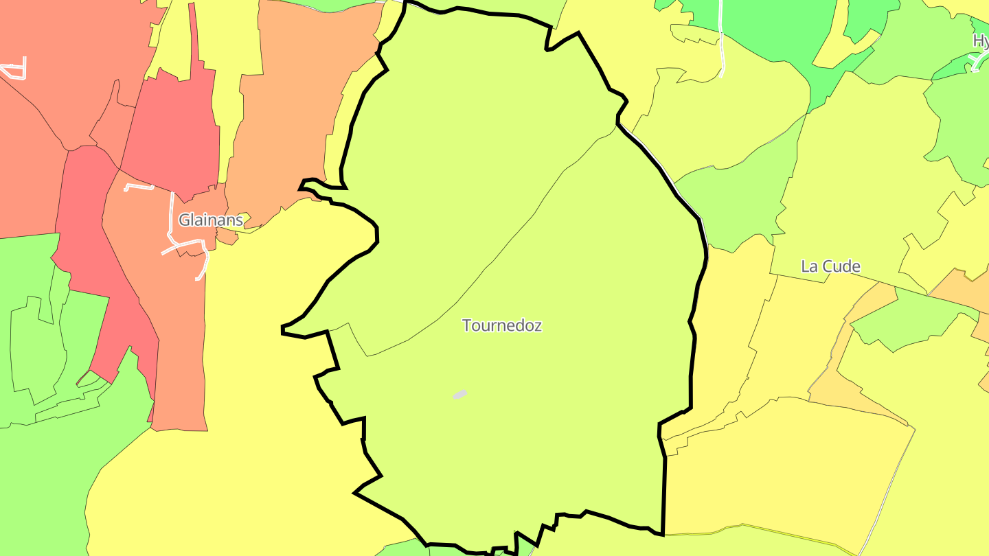 Carte des prix de l'immobilier Tournedoz