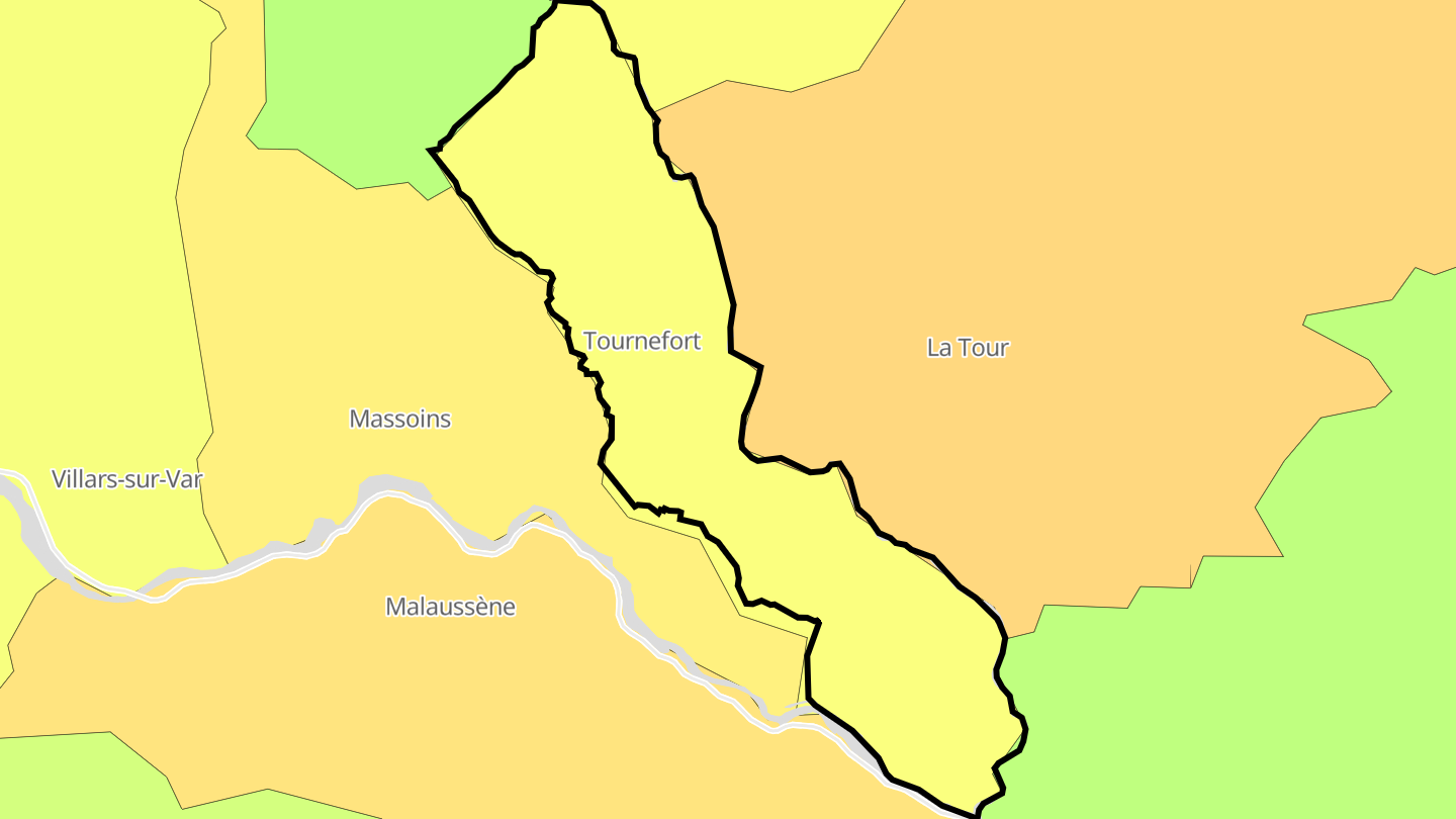 Carte des prix de l'immobilier Tournefort