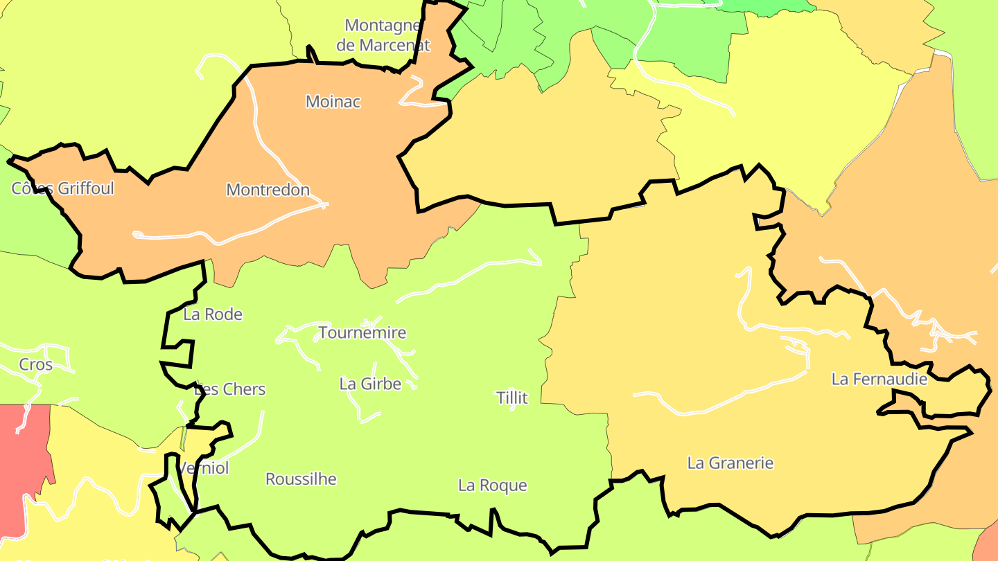 Carte des prix de l'immobilier Tournemire