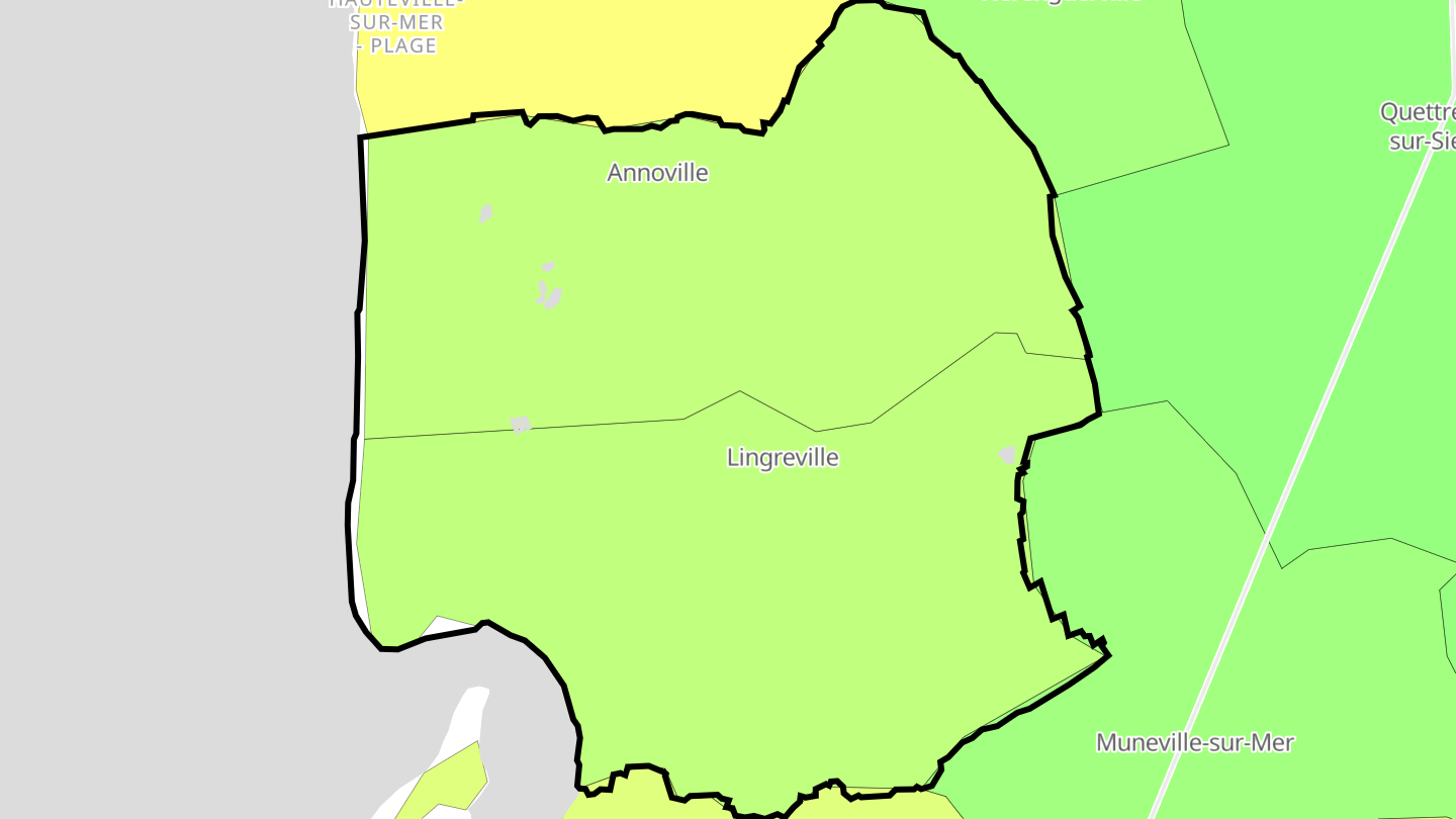 Carte des prix de l'immobilier Tourneville-sur-Mer