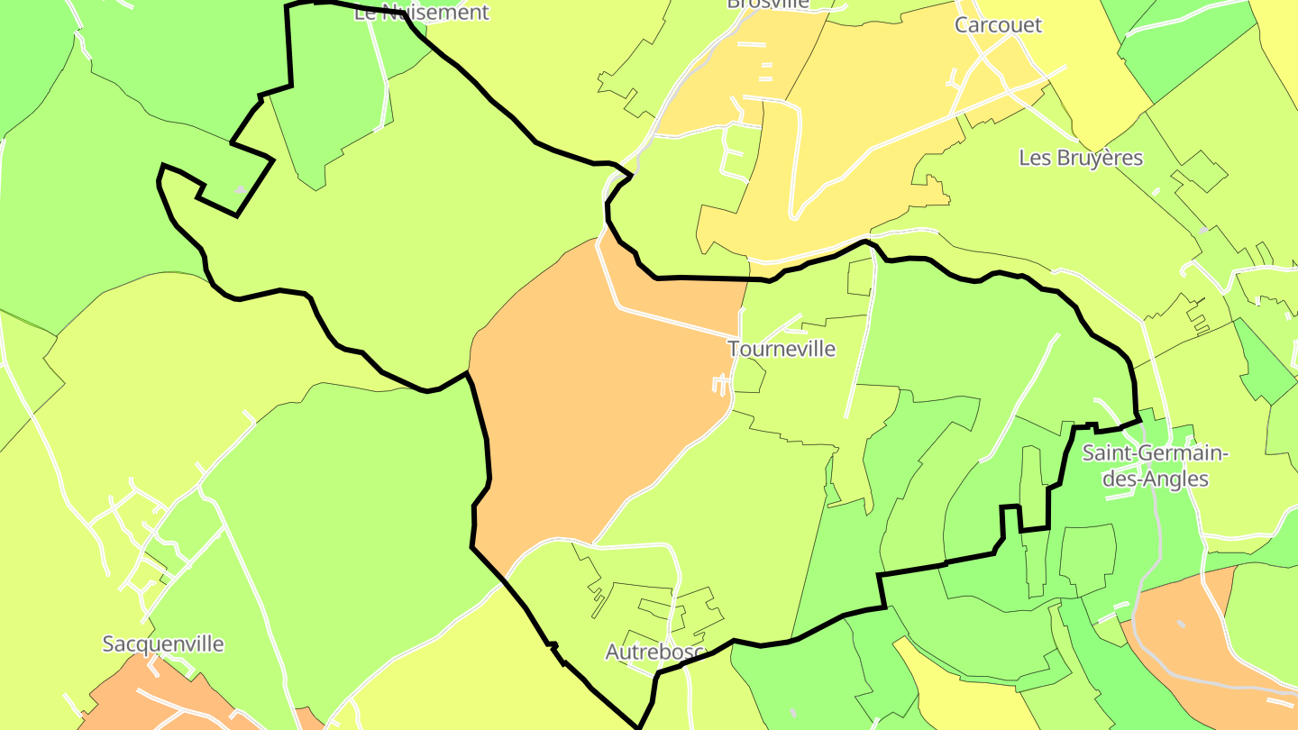 Carte des prix de l'immobilier Tourneville