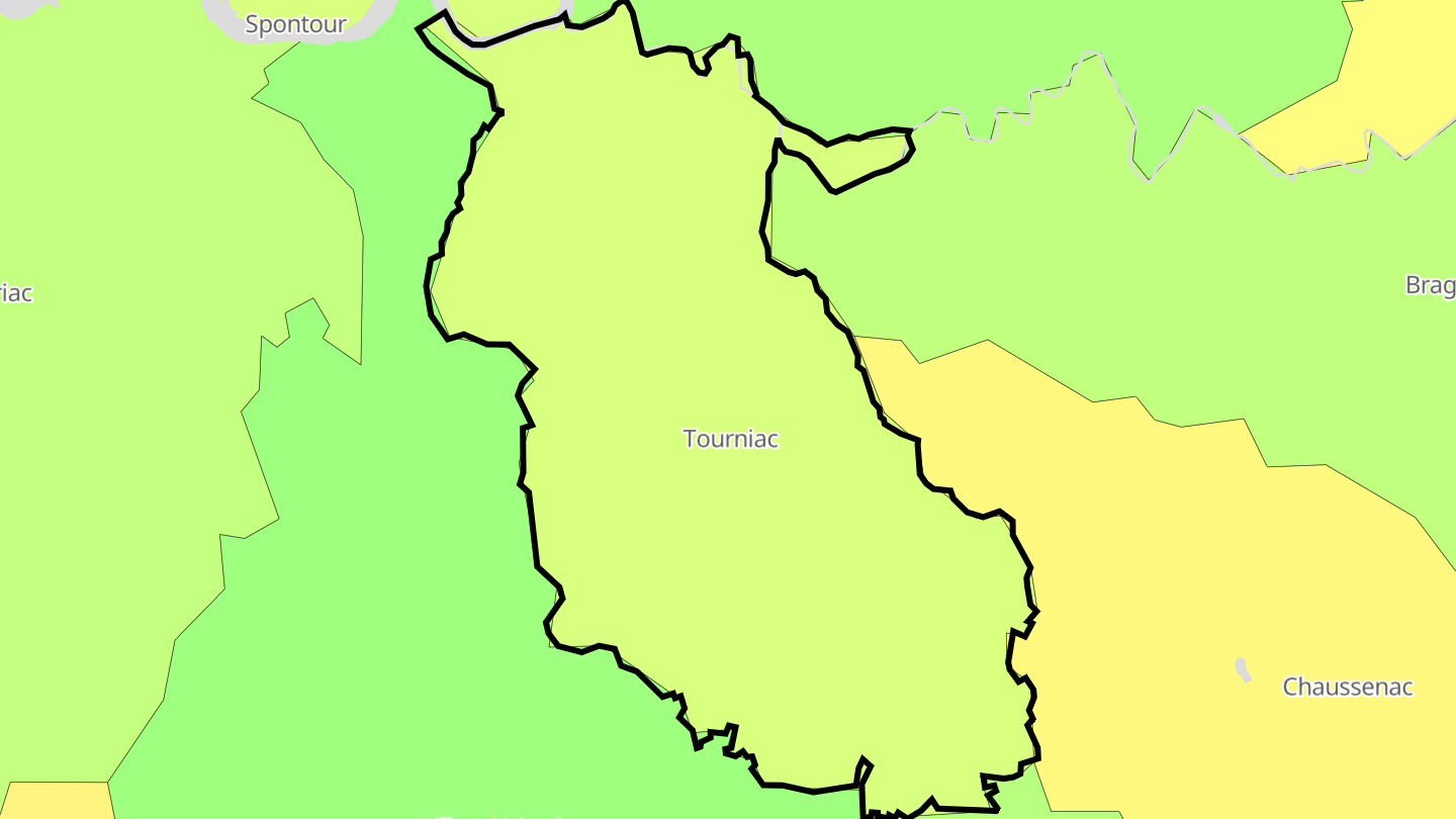 Carte des prix de l'immobilier Tourniac