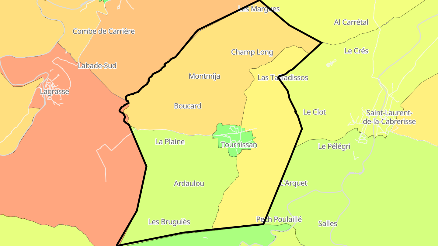 Carte des prix de l'immobilier Tournissan