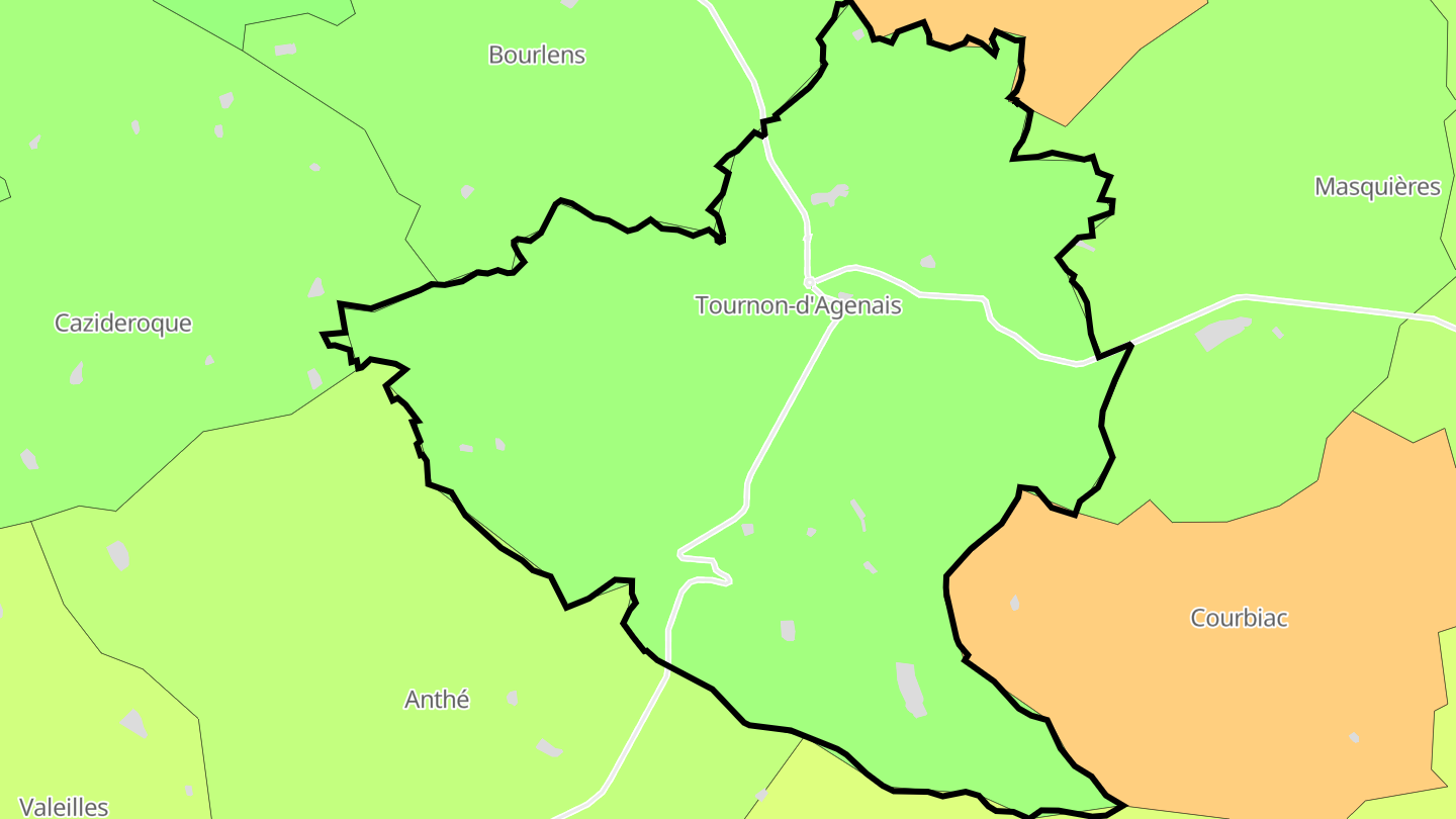 Carte des prix de l'immobilier Tournon-d'Agenais