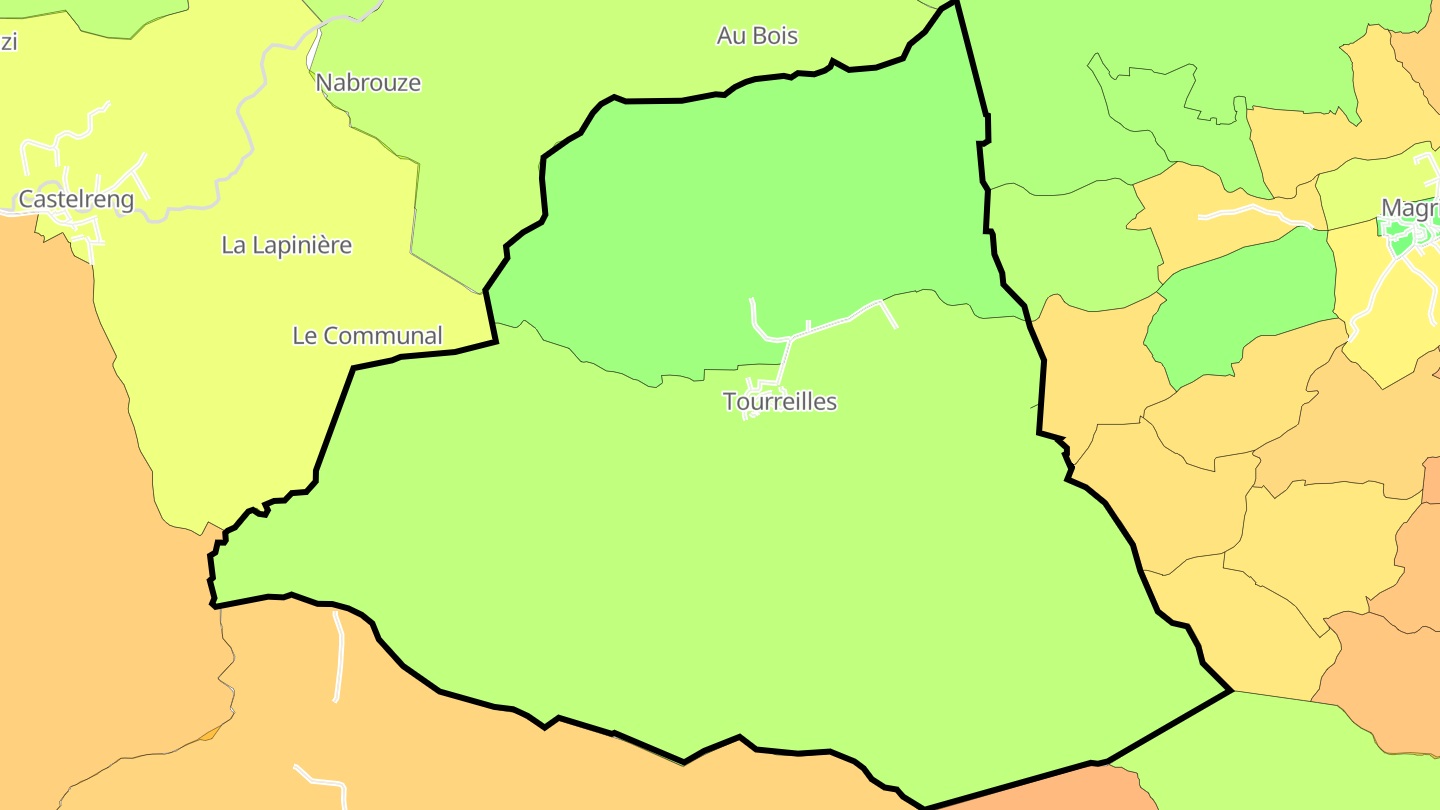 Carte des prix de l'immobilier Tourreilles