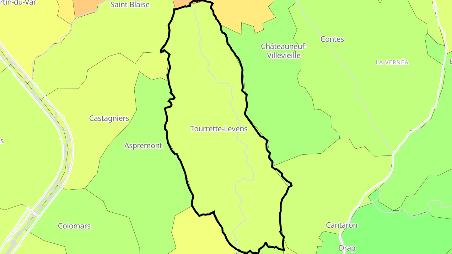 Carte des prix de l'immobilier Tourrette-Levens