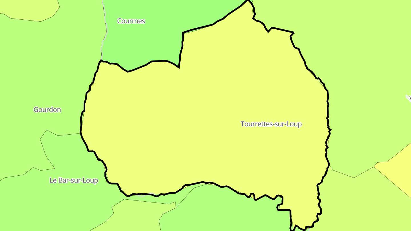Carte des prix de l'immobilier Tourrettes-sur-Loup