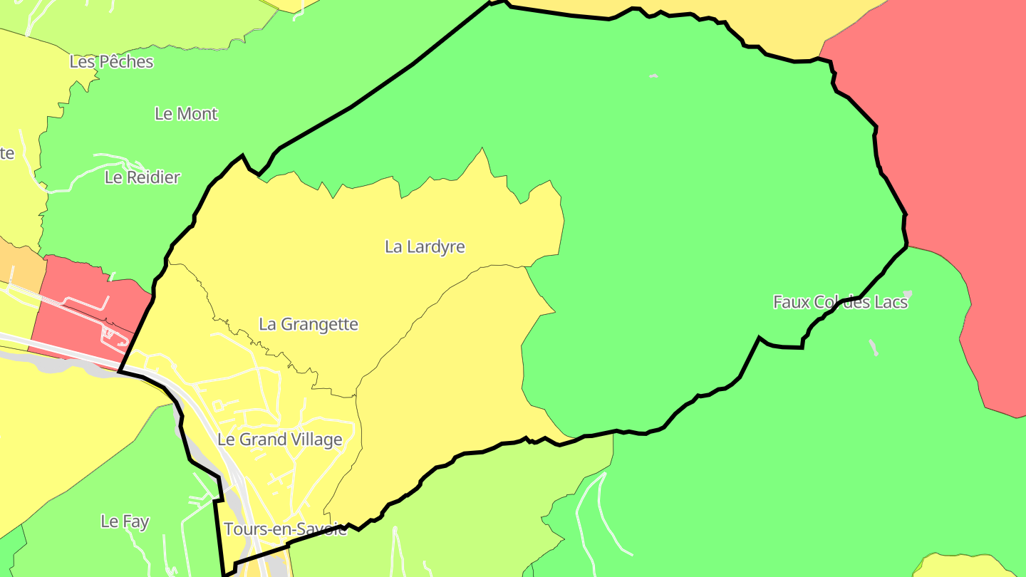Carte des prix de l'immobilier Tours-en-Savoie