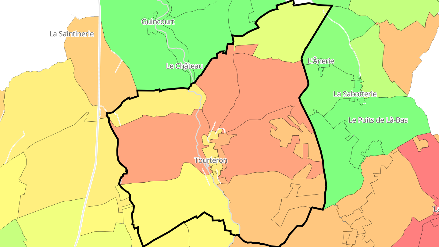 Carte des prix de l'immobilier Tourteron