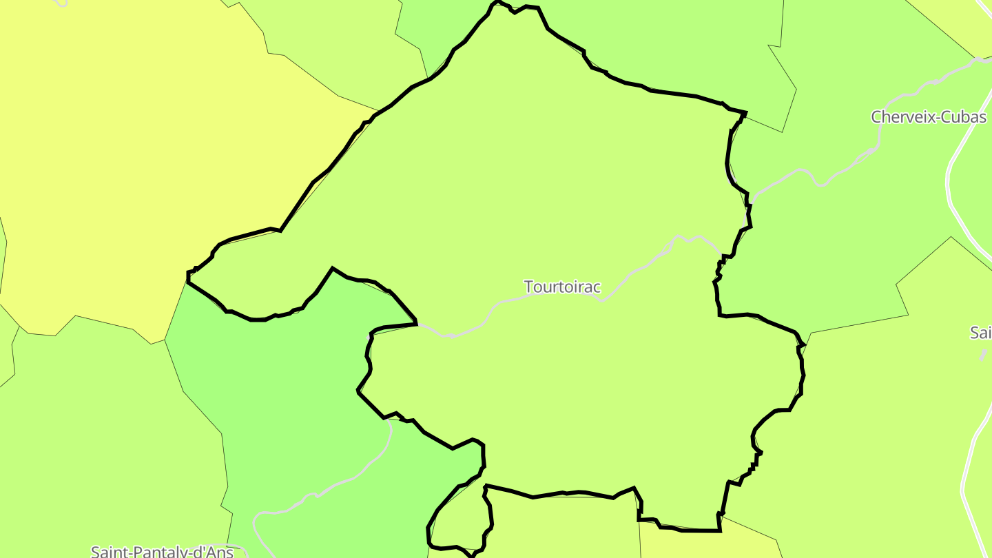 Carte des prix de l'immobilier Tourtoirac