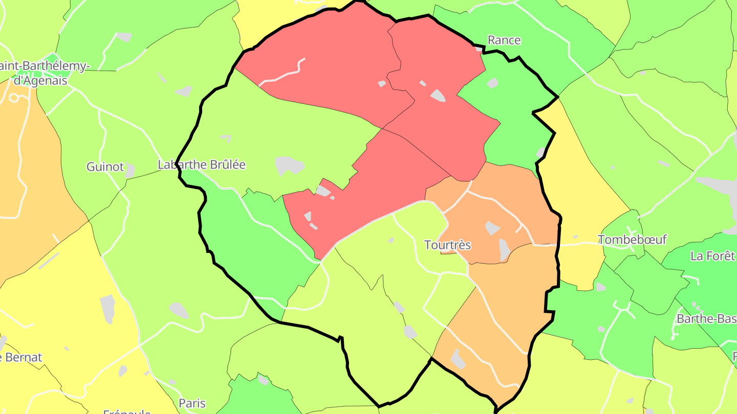 Carte des prix de l'immobilier Tourtrès