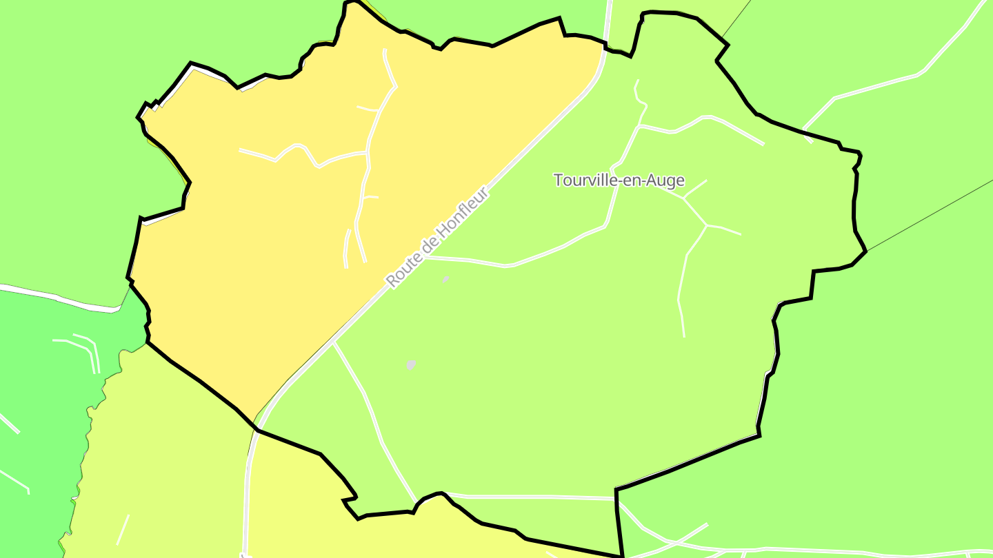Carte des prix de l'immobilier Tourville-en-Auge