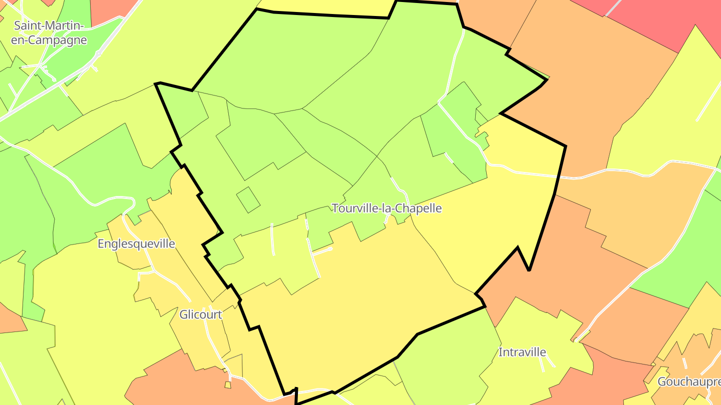 Carte des prix de l'immobilier Tourville-la-Chapelle