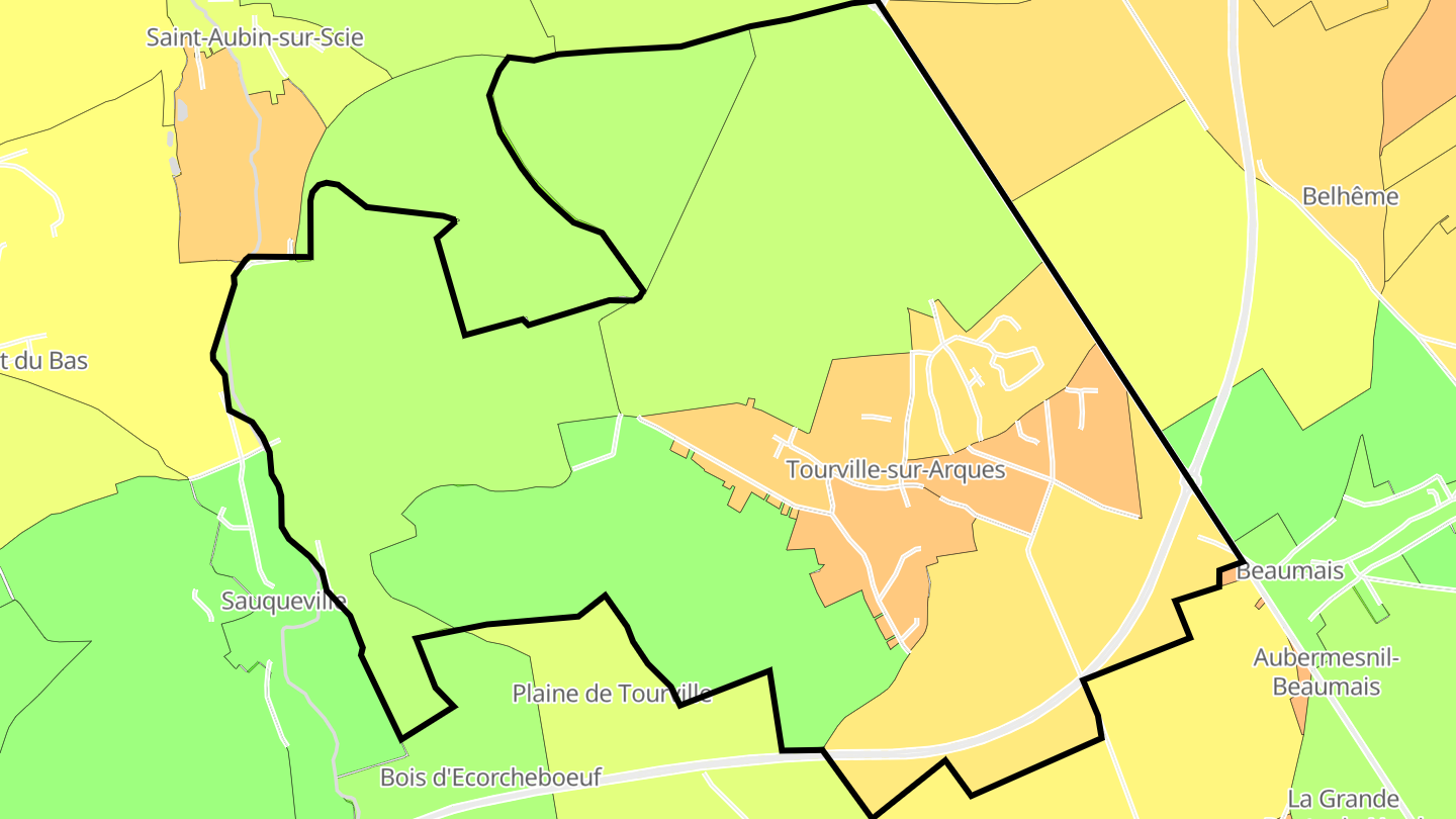 Carte des prix de l'immobilier Tourville-sur-Arques