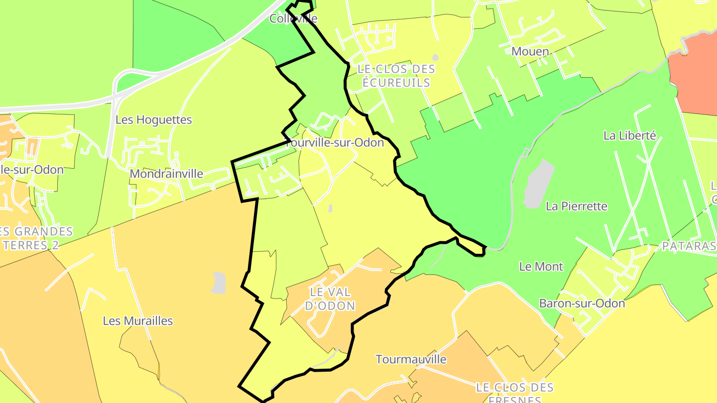 Carte des prix de l'immobilier Tourville-sur-Odon