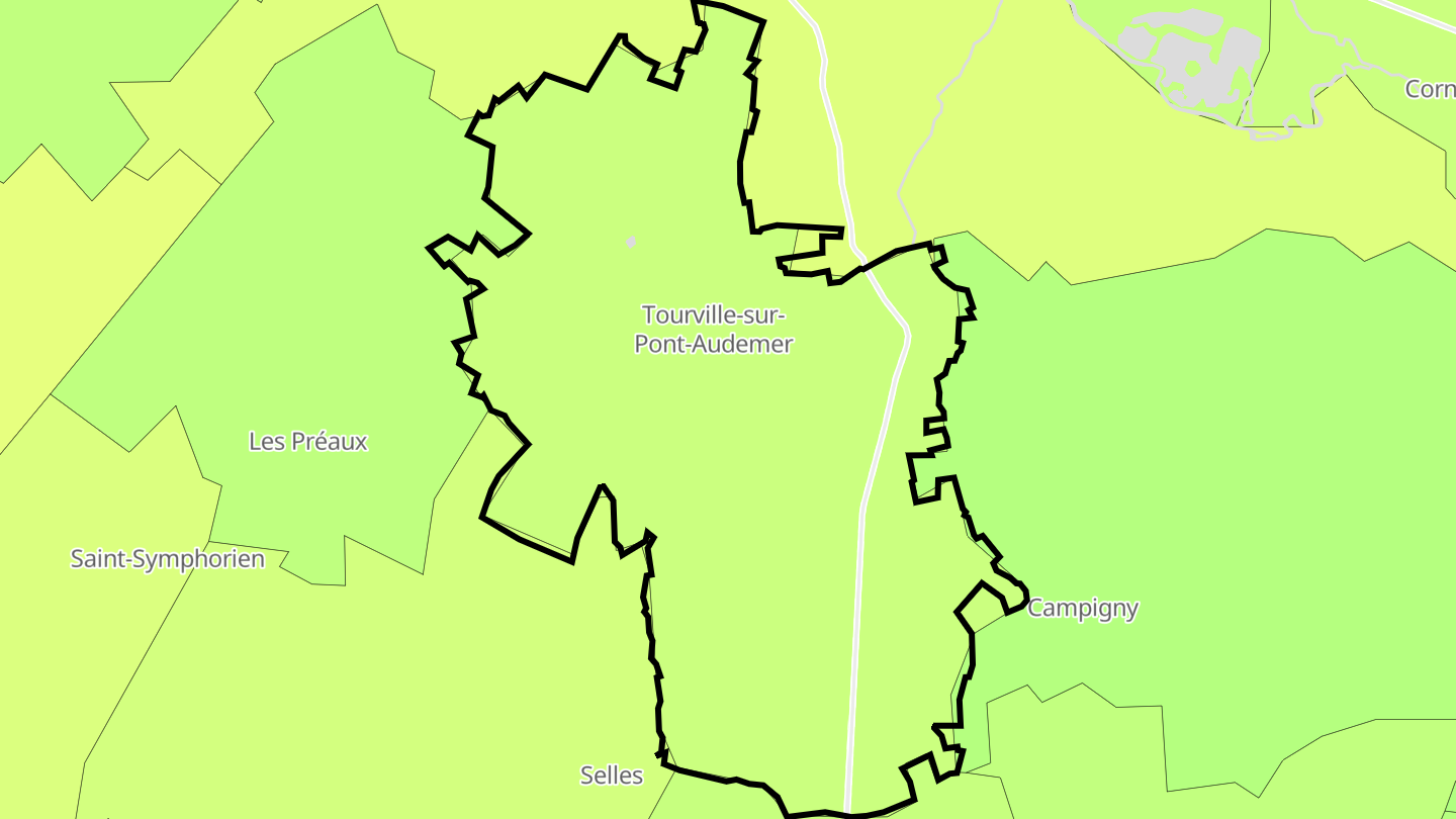 Carte des prix de l'immobilier Tourville-sur-Pont-Audemer