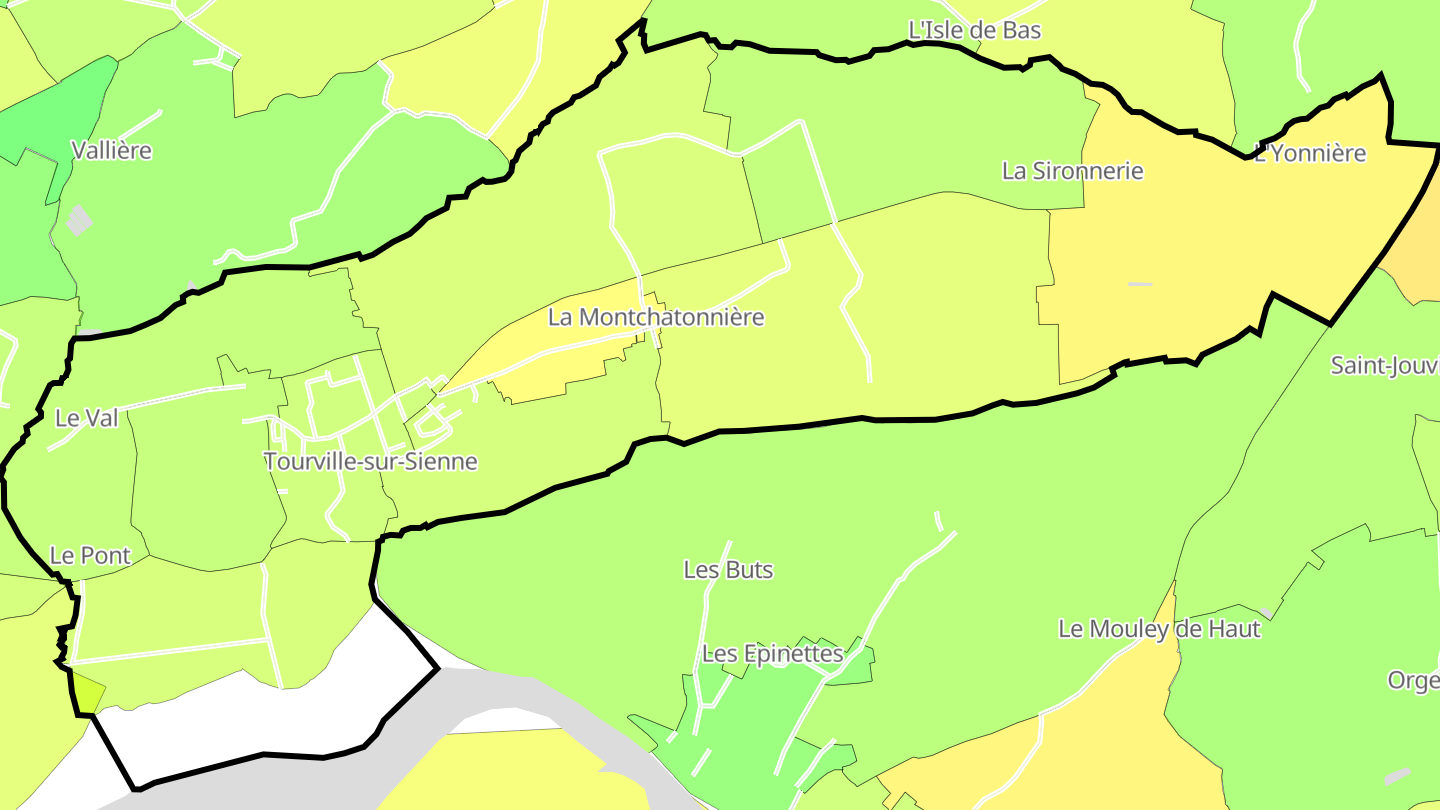 Carte des prix de l'immobilier Tourville-sur-Sienne