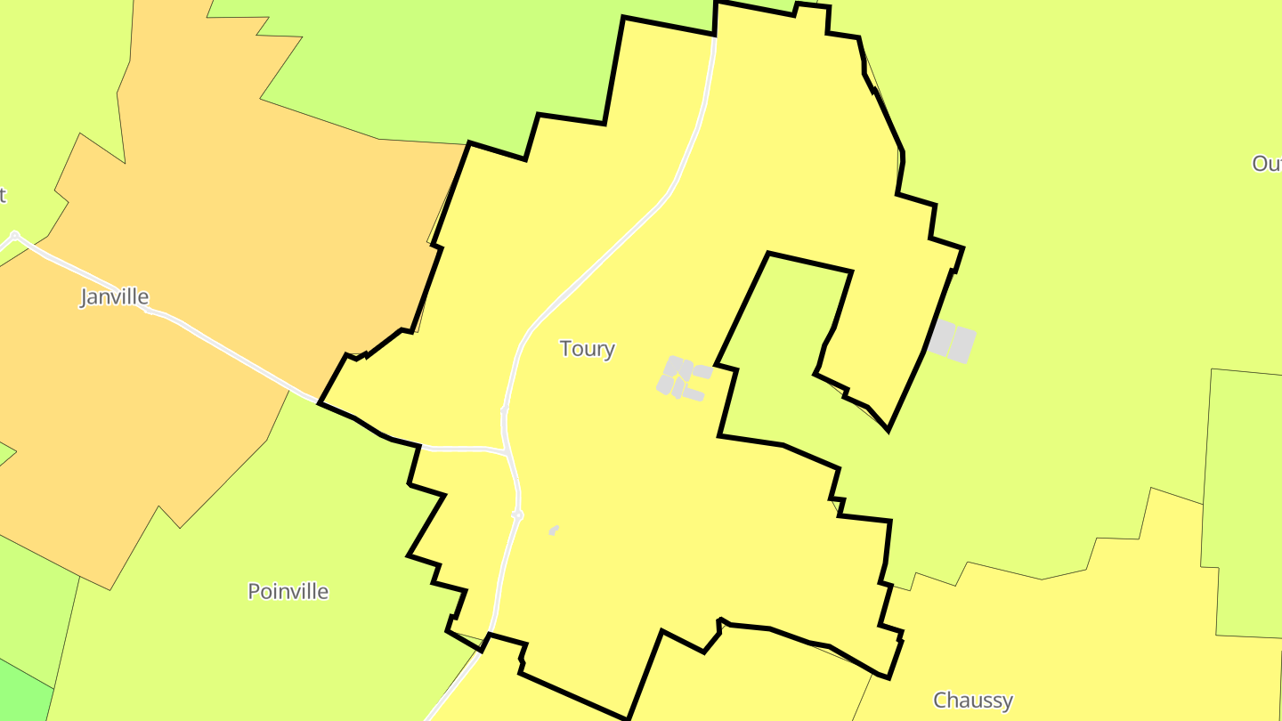 Carte des prix de l'immobilier Toury