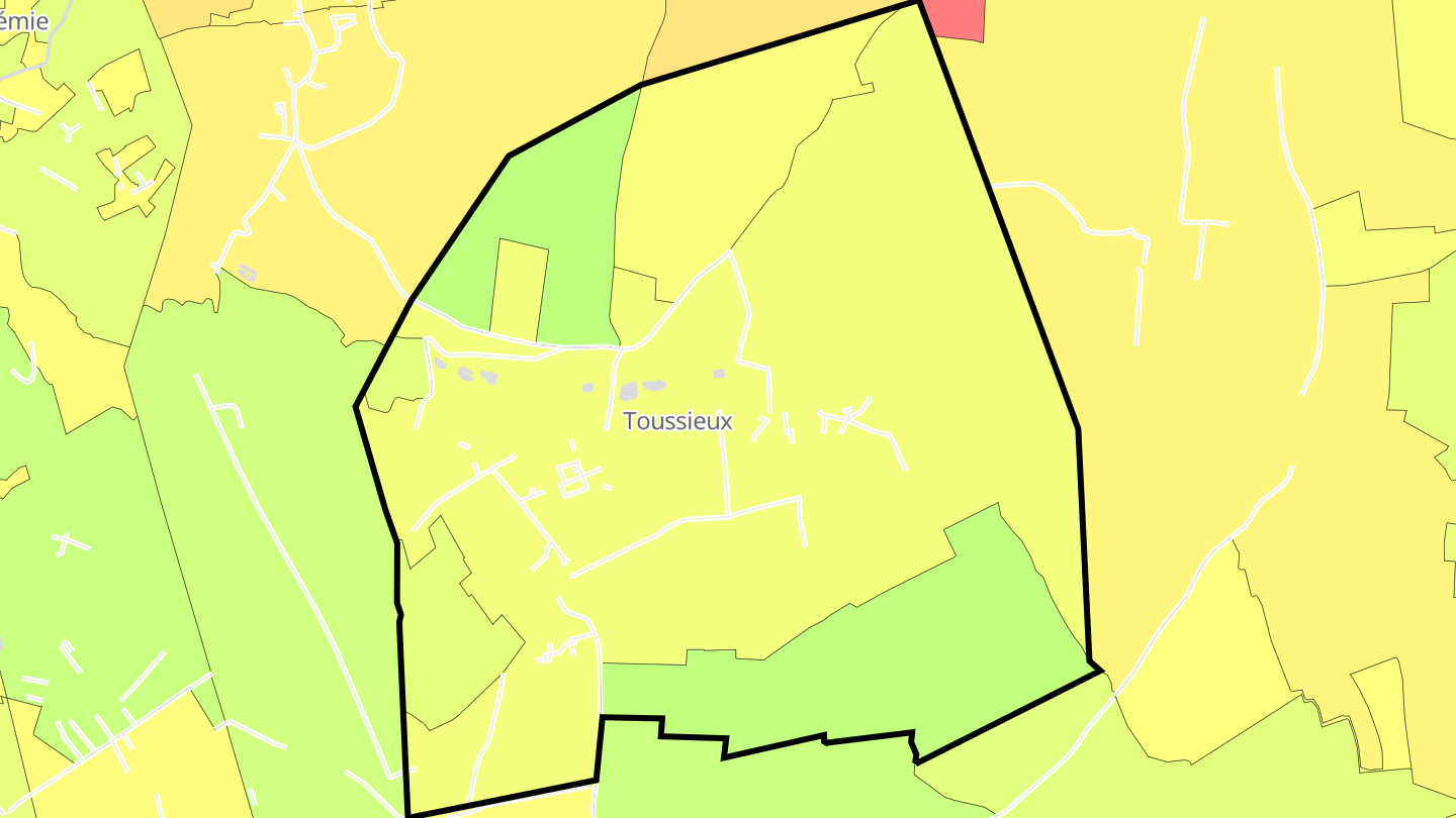 Carte des prix de l'immobilier Toussieux