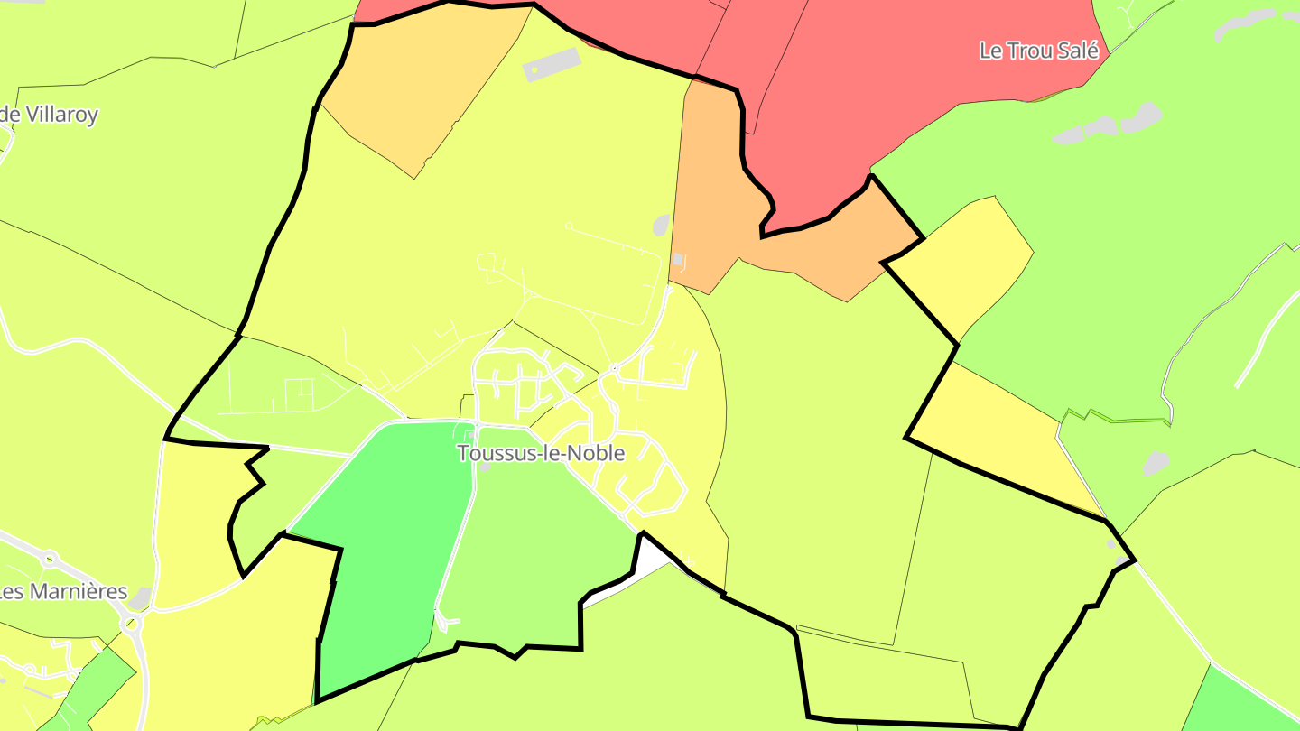 Carte des prix de l'immobilier Toussus-le-Noble