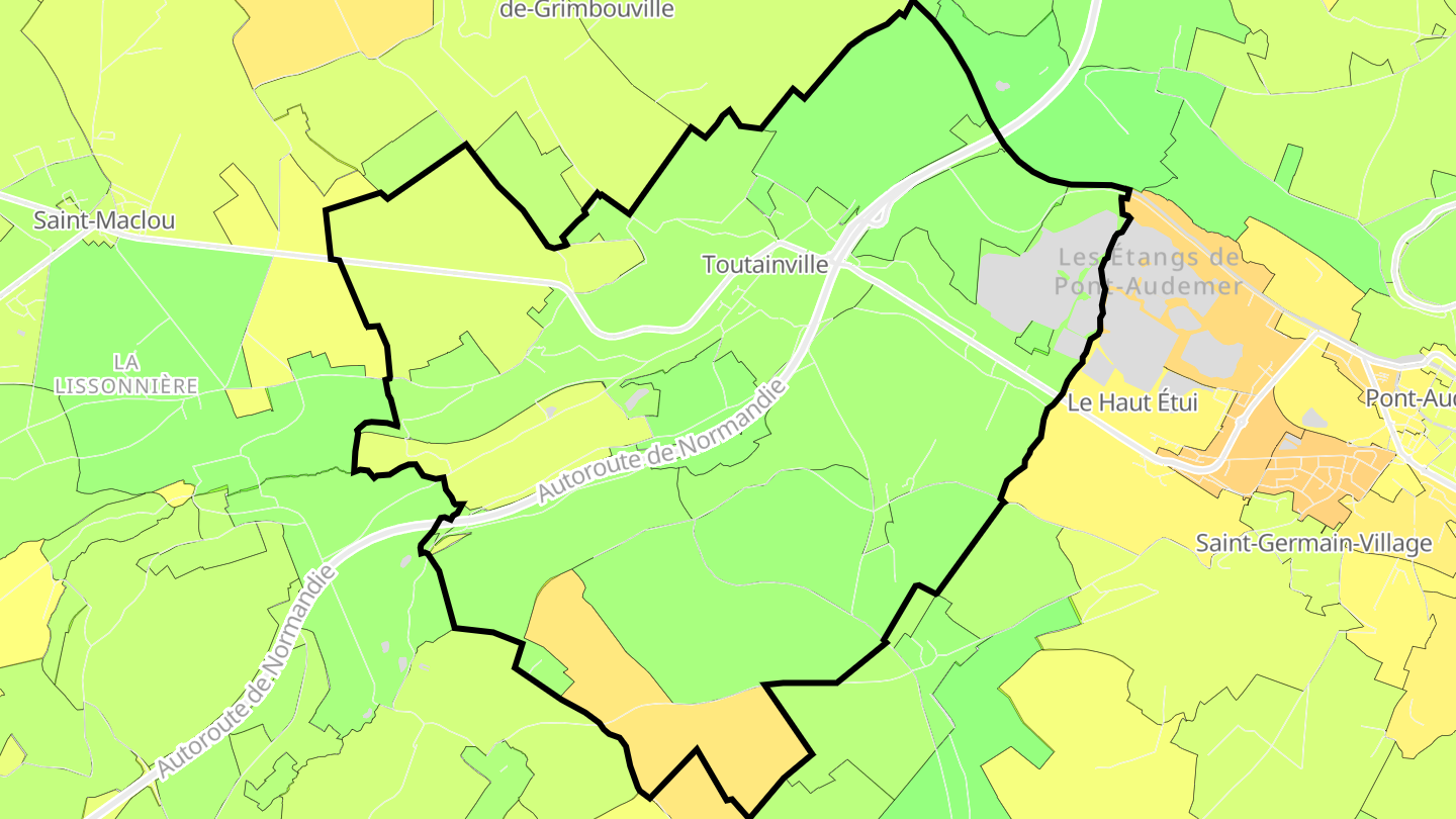 Carte des prix de l'immobilier Toutainville