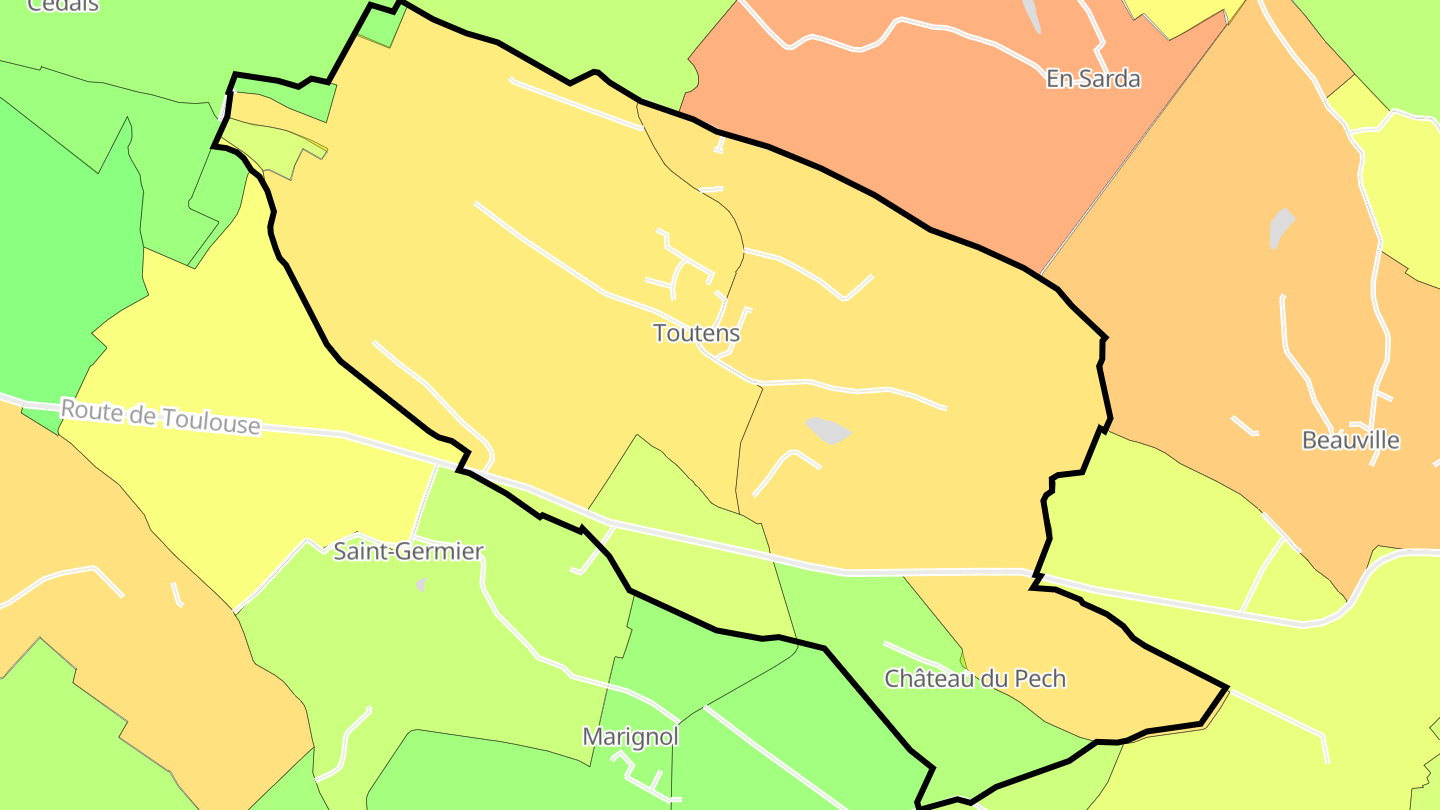 Carte des prix de l'immobilier Toutens