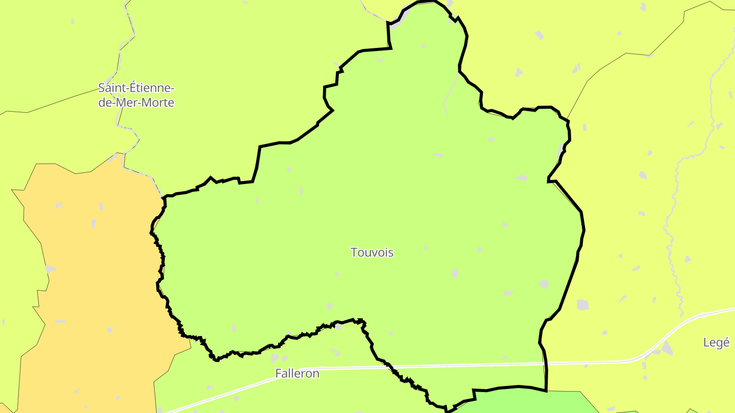 Carte des prix de l'immobilier Touvois
