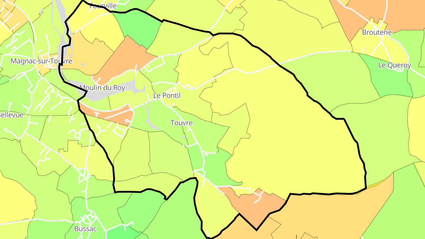 Carte des prix de l'immobilier Touvre