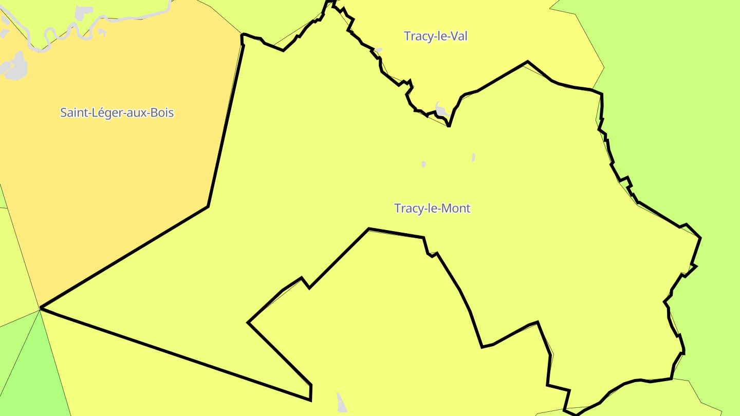 Carte des prix de l'immobilier Tracy-le-Mont