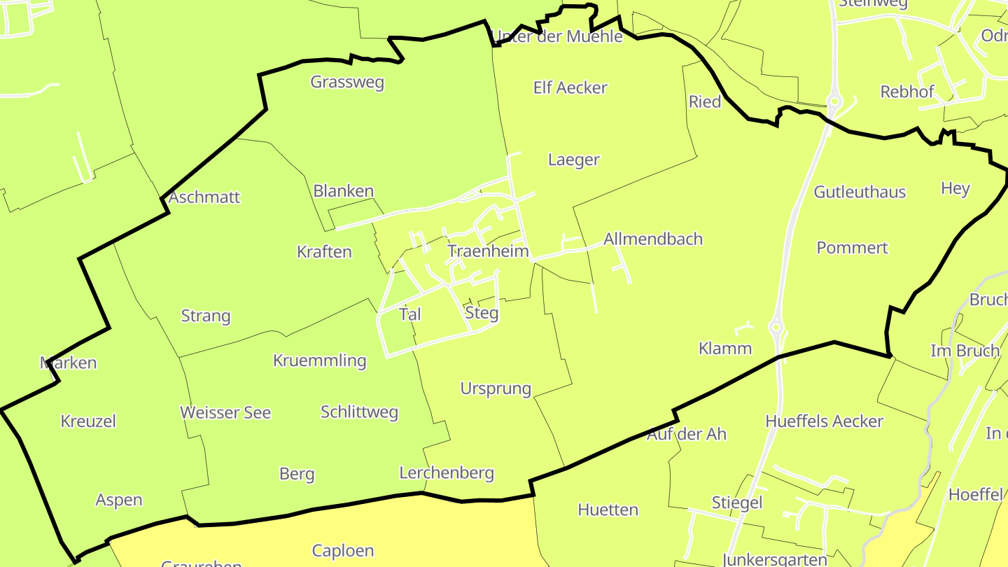Carte des prix de l'immobilier Traenheim