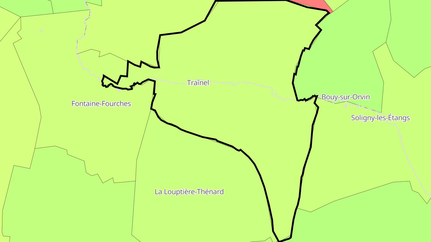 Carte des prix de l'immobilier Traînel